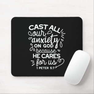 He Cares for You – Encouraging Christian Quote Mouse Mat