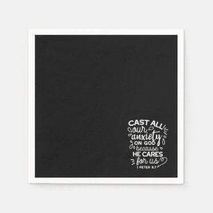 He Cares for You – Encouraging Christian Quote Napkin