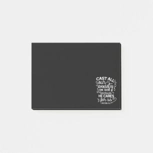 He Cares for You – Encouraging Christian Quote Post-it Notes