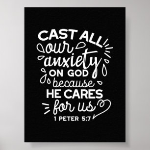 He Cares for You – Encouraging Christian Quote Poster