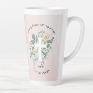 He Cares for You Latte Mug