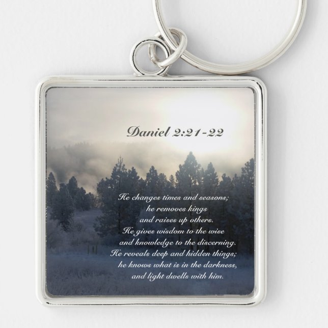 He changes times and seasons, Daniel 2:21 Bible Key Ring (Front)