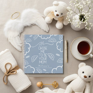 He Chose Me to Be your Mum blue pregnancy prayer Notebook