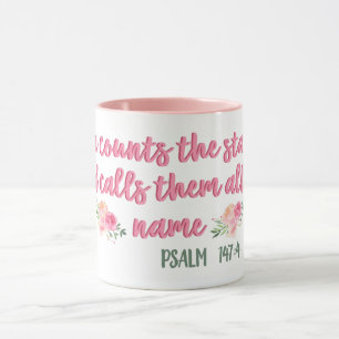 He Counts The Stars Scripture // Bible Verse Mug
