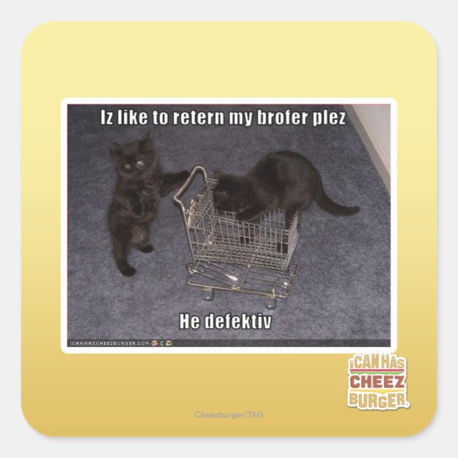 He defectiv square sticker (Front)