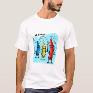 He Did It Gift Drawing Painting School Teacher Lon T-Shirt