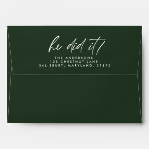 He did it graduation modern graphic envelope