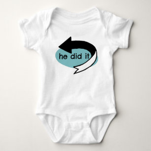 He Did It! (Left Arrow) Baby Bodysuit
