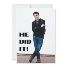He Did It! Photo Graduation Announcement