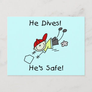 He Dives He's Safe Tshirts and Gifts Postcard