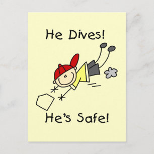 He Dives He's Safe Tshirts and Gifts Postcard