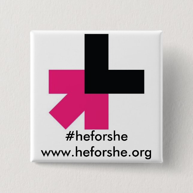 He for She 15 Cm Square Badge (Front)