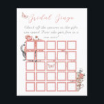 He Gives Butterflies Tea Floral Shower Bingo Game<br><div class="desc">Elegant He Gives Me Butterflies themed Blush Pink and Grey Wild Flowers and Butterflies and Cups Watercolor Floral High Tea Brunch Bridal Shower Party Funny Hilarious Bingo Game Card</div>