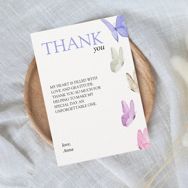 He gives her butterflies  Bridal shower Thank You Card (Creator Uploaded)