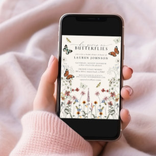 He Gives Me Butterflies Boho Bridal Shower Invitation