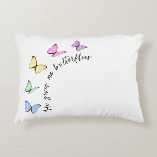 He Gives Me Butterflies Bridal Shower Decorative Cushion