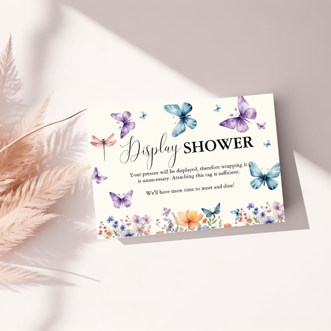 He gives me  Butterflies bridal shower DIsplay  Enclosure Card (Creator Uploaded)