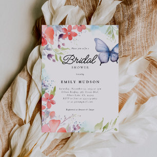 He Gives Me Butterflies Bridal Shower Invitation