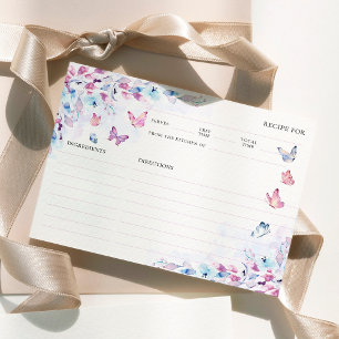 He Gives Me Butterflies Bridal Shower Recipe Card