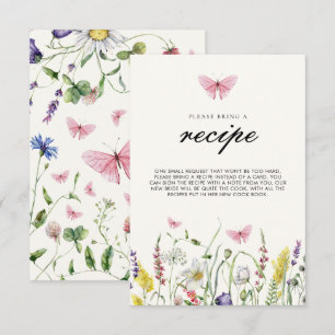 He Gives Me Butterflies  Bridal Shower Recipe  Enclosure Card
