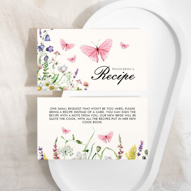 He Gives Me Butterflies  Bridal Shower Recipe  Enclosure Card (Creator Uploaded)