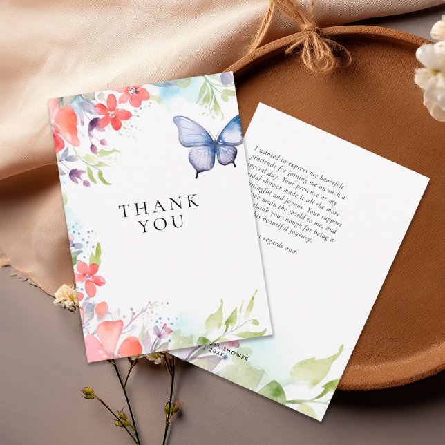 He Gives Me Butterflies Bridal Shower Thank You Card (Creator Uploaded)