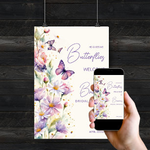 He gives me butterflies bridal shower welcome sign