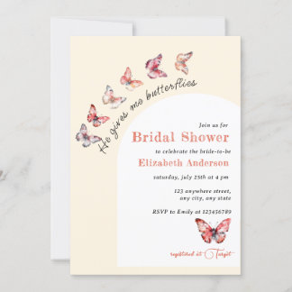 He Gives Me Butterflies elegant Bridal Shower Invitation