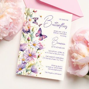 He gives me butterflies enchanted bridal shower invitation
