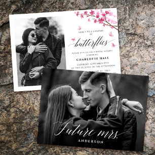 He Gives Me Butterflies Floral Pink Bridal Shower Invitation