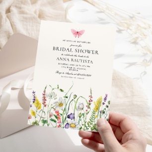He Gives Me Butterflies Flowers Bridal Shower Invitation