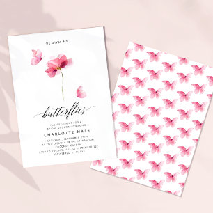 He Gives Me Butterflies Pink Bridal Shower Invitation