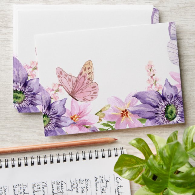 He gives me butterflies Wildflowers Bridal Shower Envelope (Stacked)