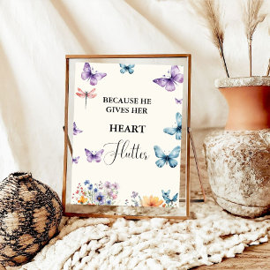 He gives me butterflies Wildflowers Bridal Shower Poster
