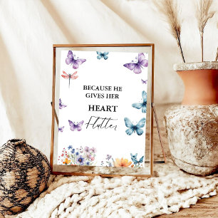 He gives me butterflies Wildflowers Bridal Shower  Poster