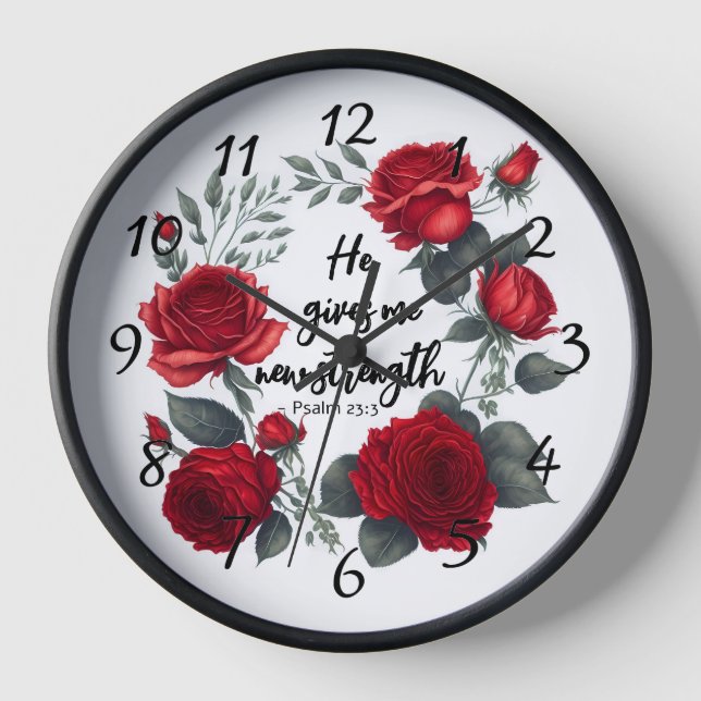 He Gives Me New Strength Clock (Front)