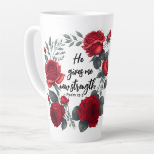 He Gives Me New Strength Latte Mug
