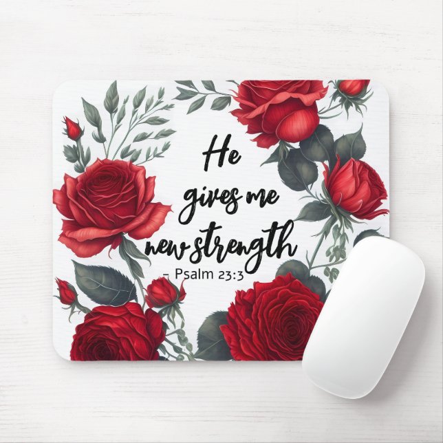 He Gives Me New Strength Mouse Mat (With Mouse)
