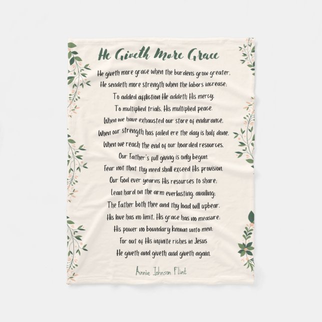 He Giveth More Grace Fleece Blanket (Front)