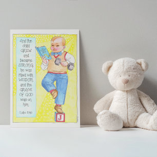 He Grew in Strength Wisdom and Grace Birthday Card
