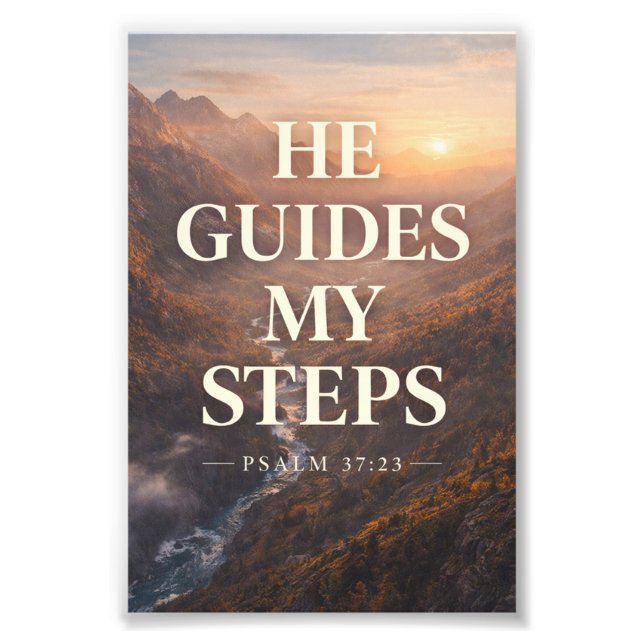 He Guides My Steps Mountain  Photo Print (Front)