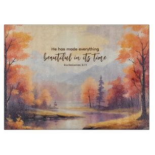 He has made everything beautiful Bible Fall Trees Cutting Board