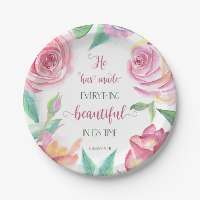 He Has Made Everything Beautiful Ecclesiastes 3:11 Paper Plate (Front)