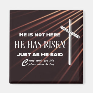 "He Has Risen" Bible Verse Easter Christian Magnet