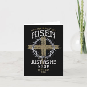 He Has Risen Matthew 286 Bible Verse Easter Card