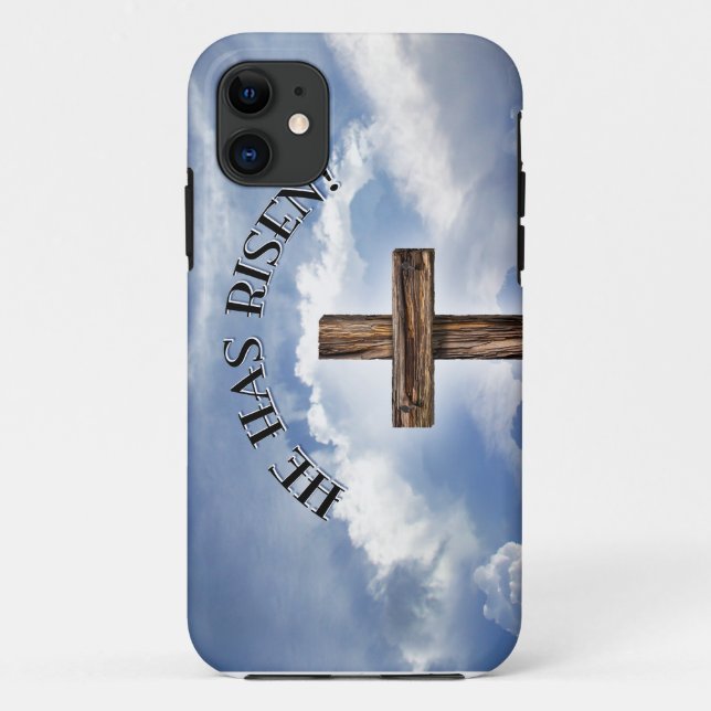 He Has Risen Rugged Cross Sky Case-Mate iPhone Case (Back)