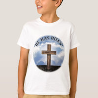 He Has Risen Rugged Cross Sky