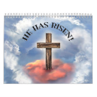 He Has Risen Rugged Cross With Clouds