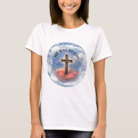 He Has Risen Rugged Cross With Clouds