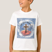 He Has Risen Rugged Cross With Clouds